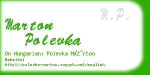 marton polevka business card